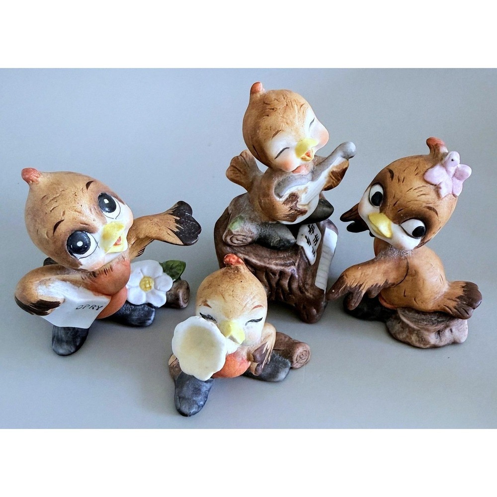 Josef Originals Twilly Bird 5pc Band Set Log Piano Label Anthropomorphic Vtg 70s